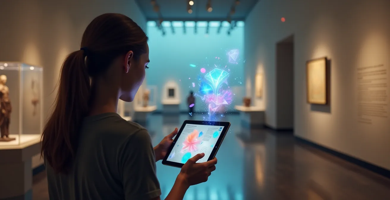 Museumsbesucher erleben historische Artefakte durch AR-Technologie