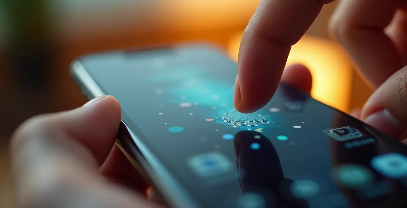 Smartphone zeigt Instagram-Karussell mit fünf zusammenhängenden Fotografien einer visuellen Geschichte