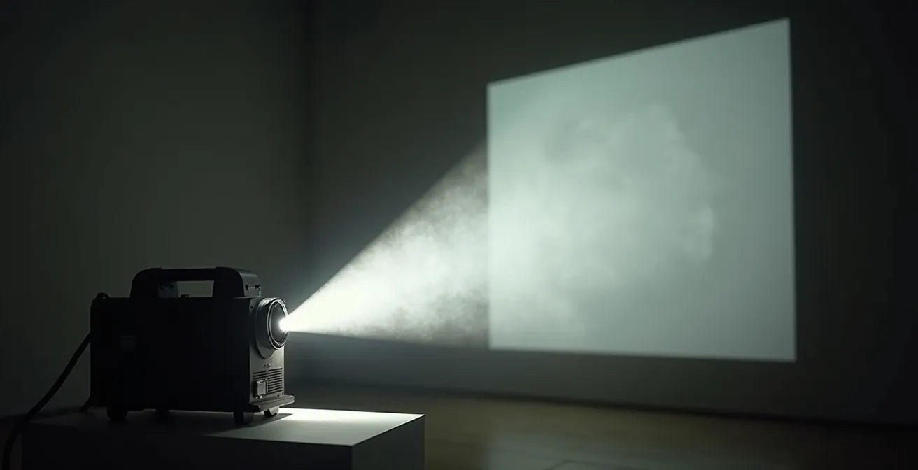 Zurückhaltende Projektionstechnik in moderner Galerie