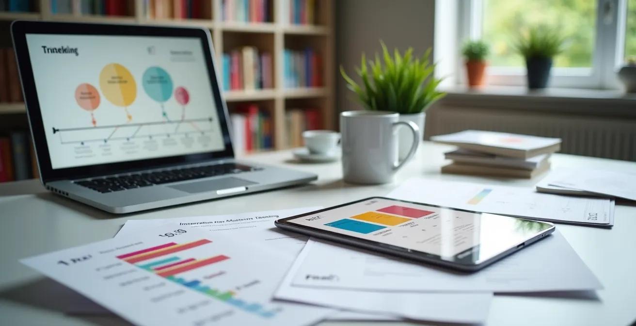 Minimalistischer Arbeitsplatz für Multimedia-Storytelling