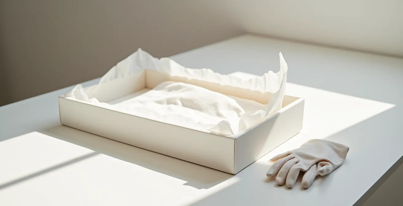 Hochwertige Archivbox mit Fine Art Print und Seidenpapier