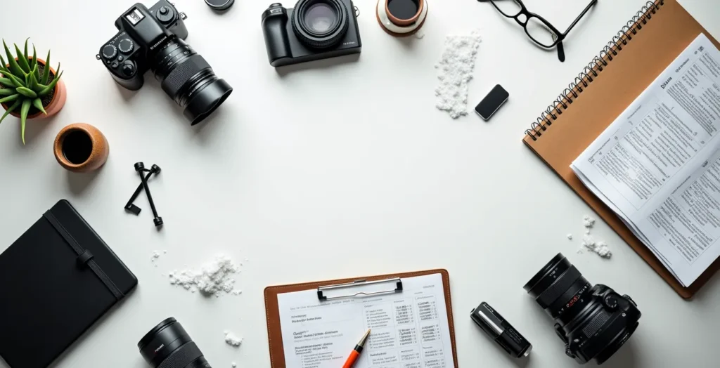 Detaillierte Kostenvisualisierung einer professionellen Fotoreportage mit Ausrüstung und Zeitaufwand